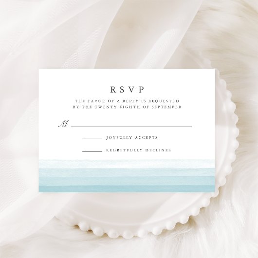 Dip Dye Waterverf RSVP-kaart | Aqua RSVP Kaartje