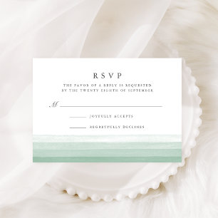 Dip Dye Waterverf RSVP-kaart   Fern RSVP Kaartje