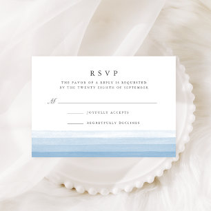 Dip Dye Waterverf RSVP-kaart Sky RSVP Kaartje