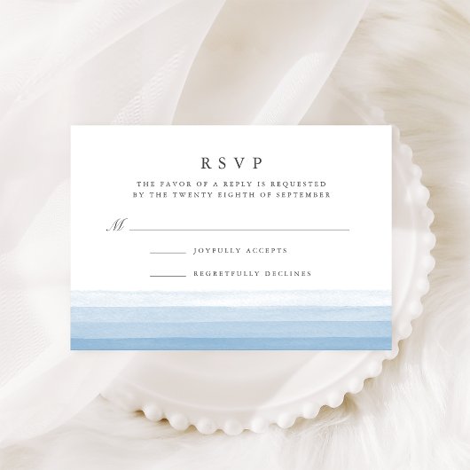 Dip Dye Waterverf RSVP-kaart | Sky RSVP Kaartje