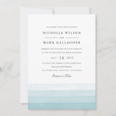 Dip Dye Waterverf Wedding Invitation | Aqua Kaart (Voorkant)