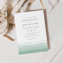 Dip Dye Waterverf Wedding Invitation | Fern