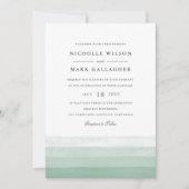 Dip Dye Waterverf Wedding Invitation | Fern Kaart (Voorkant)