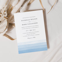 Dip Dye Waterverf Wedding Invitation | Sky