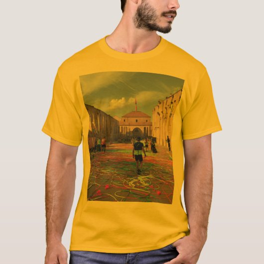 Dip geel Half T-shirt Beste stijlvolle bedrukte ar (Voorkant)
