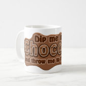 DIP ME IN CHOCOLAATE mok - kies stijl, kleur (Voorkant links)