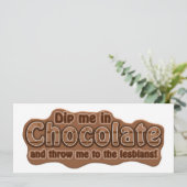 DIP ME IN CHOCOLATE uitnodiging - pas aan (Staand voorkant)