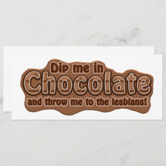 DIP ME IN CHOCOLATE uitnodiging - pas aan (Voorkant / Achterkant)