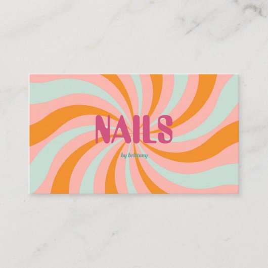 Dip Swirl Patroon Nagelsalon Visitekaartje (Voorkant)