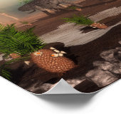 Diplodocus dinosauriërs gaan drinken poster (Hoek)