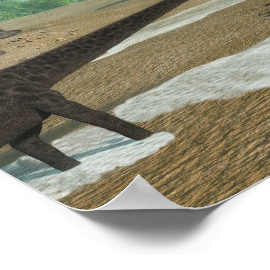 Diplodocus dinosaurs kudde - 3D rendering Poster (Hoek)
