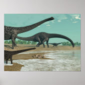 Diplodocus dinosaurs kudde - 3D rendering Poster (Voorkant)