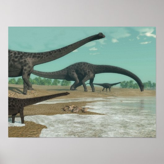 Diplodocus dinosaurs kudde - 3D rendering Poster (Voorkant)