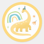 Diplodocus Dinosaurus Verjaardagsfeestgunsten Ronde Sticker (Voorkant)