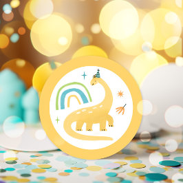 Diplodocus Dinosaurus Verjaardagsfeestgunsten Ronde Sticker