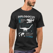 Diplodocus fact sheet Dinosaur Facts T-shirt (Voorkant)