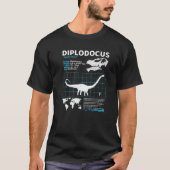 Diplodocus Fact Sheet Dinosaurus Feiten T-shirt (Voorkant)