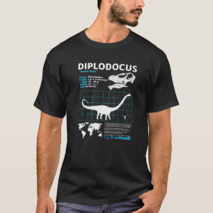 Diplodocus Fact Sheet Dinosaurus Feiten T-shirt