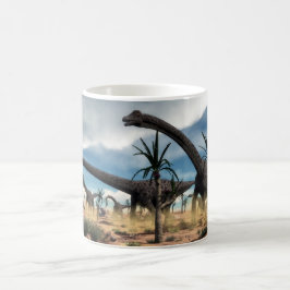 Diplodocus in de woestijn koffiemok