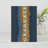 Diploma aankondigingskaart in Navy Gold Marmor Kaart (Staand voorkant)