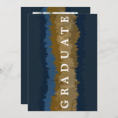 Diploma aankondigingskaart van Navy Goud Marmer Kaart (Voorkant / Achterkant)