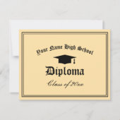 Diploma certificaat template middelbare school met aankondiging (Voorkant)