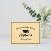 Diploma certificaat template middelbare school met aankondiging (Staand voorkant)