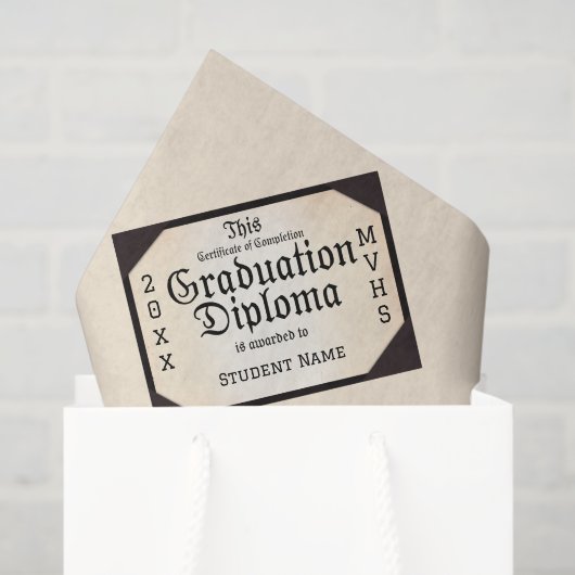 Diploma Certificaat van Afronding Afstuderen Tissuepapier (Cadeauzakje)