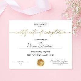 Diploma certificaat van voltooiing