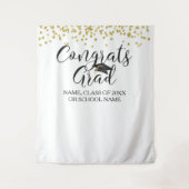 Diploma confetti GEFELICITEERD AFSOLUTIE Feestplec Wandkleed (Voorkant)