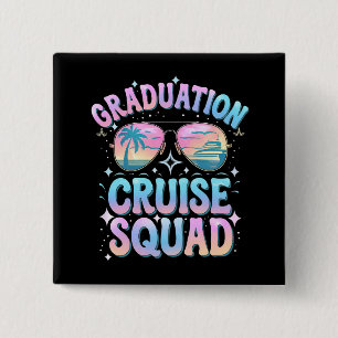 Diploma Cruise Bemanning Cruiseschip Retro Vierkante Button 5,1 Cm