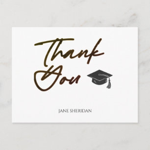 Diploma Dankkaart Zwart Lettertype Vet Minimaal Briefkaart