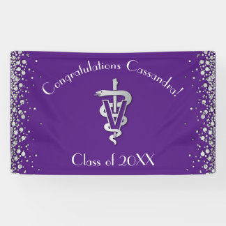 Diploma Dierenarts Paars Zilver Spandoek