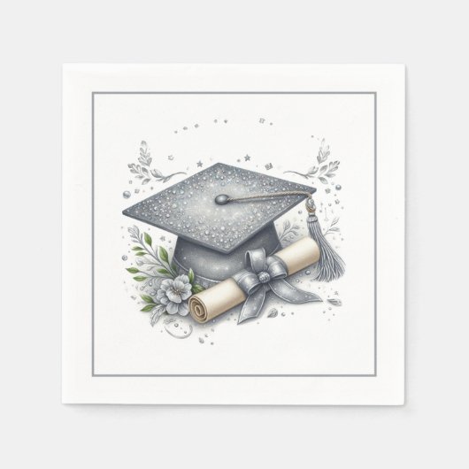 Diploma en afstudeerhoed servet (Voorkant)