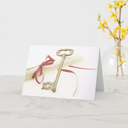 Diploma en Key Afstuderen Kaart (Gele Bloem)