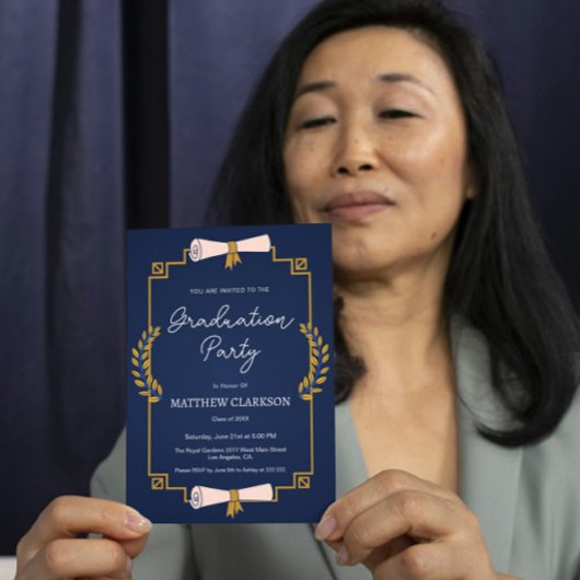 Diploma en Laurel Afstuderen Uitnodiging