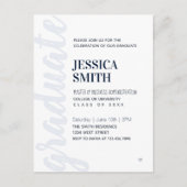 Diploma Feest Uitnodiging Modern Eenvoudige Postka (Voorkant)