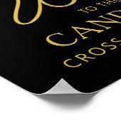 Diploma Feest Uitnodiging Zwarte Goud Script Foto Poster (Hoek)