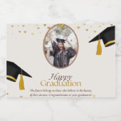 Diploma Flessen Labels | Klas van 2026 Sparkling Wijnetiket (Enkel label)