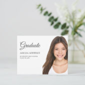 Diploma Foto Aankondiging Uitnodiging Wit (Staand voorkant)