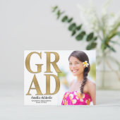 Diploma Foto Aankondiging Uitnodiging Wit Goud (Staand voorkant)