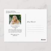 Diploma Foto Calligrafie Schrift Goud Bedankt Briefkaart (Achterkant)