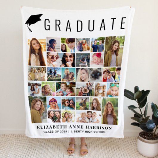 Diploma Foto Collage Fleece Deken
