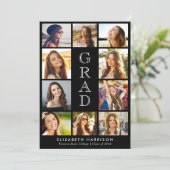 Diploma Foto Collage Zwart Aankondiging (Staand voorkant)