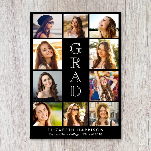Diploma Foto Collage Zwart Aankondiging