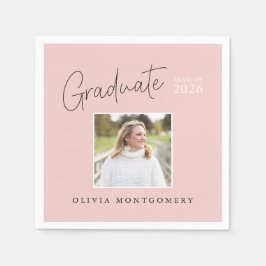 Diploma Foto Moderne Script Afstudeerfeest Servet