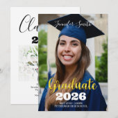 Diploma foto uitnodiging (Voorkant / Achterkant)