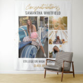 Diploma Fotocollage Moderne Afstudeerachtergrond Wandkleed (In situ)