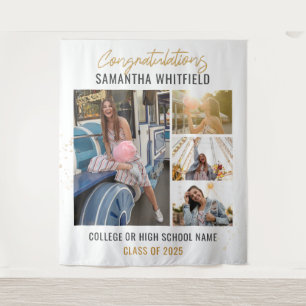 Diploma Fotocollage Moderne Afstudeerbackdrop Wandkleed