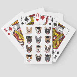 Diploma Franse Bulldog Gezichten Pokerkaarten